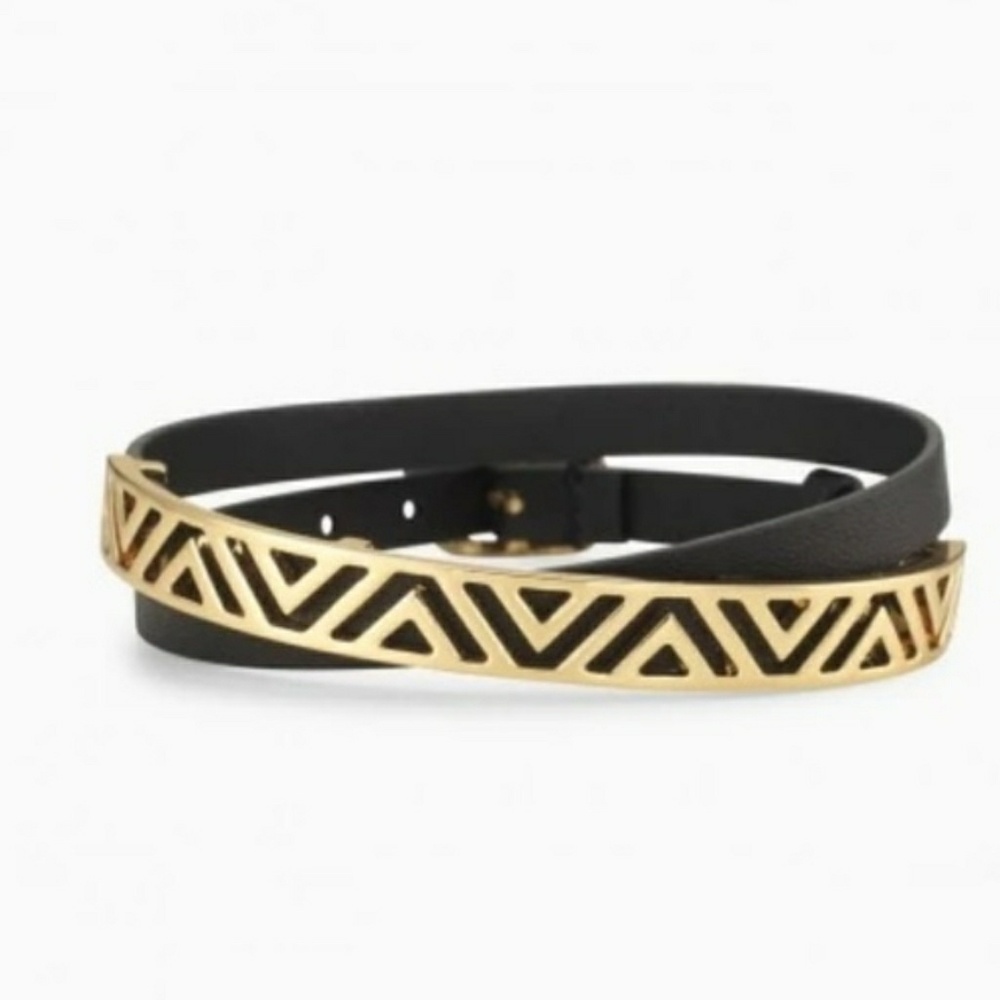 Stella and Dot black and gold wrap bracelet